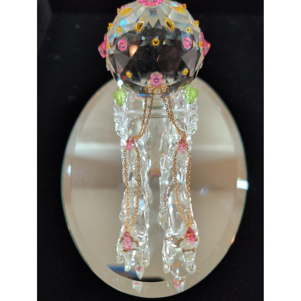 Crystal Glass Cinderella Carriage and Horses Figurine with Mirrored Base Pink - Picture 5 of 9